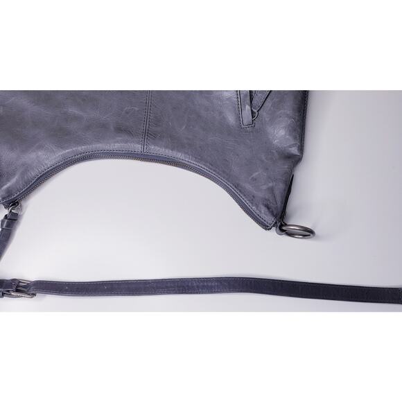FRYE XL HOBO BOHO Gray Leather Shoulder Bag Long Strap w/ Dustcover in VGUC - Picture 8 of 16